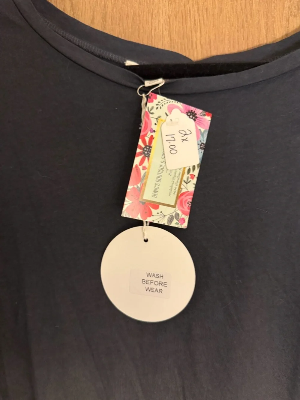 Umgee Ombre Long Sleeve Tunic - Navy to Light Gray - Picture 2 of 5